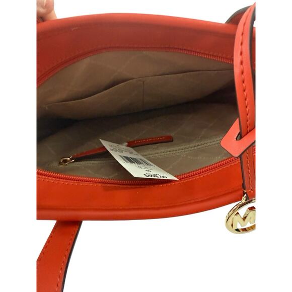 Michael Kors Women The Michael Bag Large Ombré Straw Shoulder Tote Bag Red Clay - Picture 10 of 11